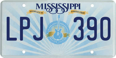 MS license plate LPJ390
