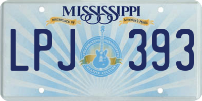 MS license plate LPJ393