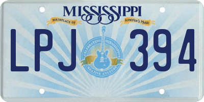 MS license plate LPJ394
