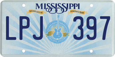 MS license plate LPJ397