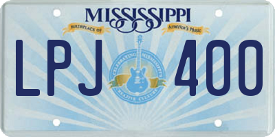 MS license plate LPJ400
