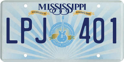 MS license plate LPJ401