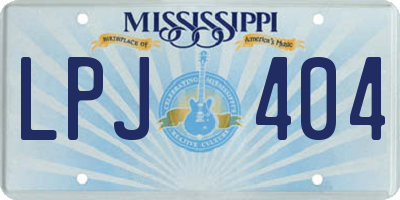 MS license plate LPJ404