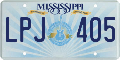 MS license plate LPJ405