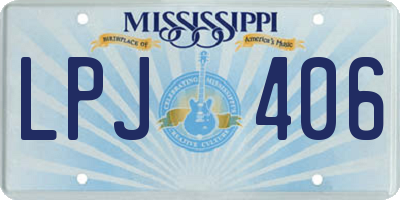 MS license plate LPJ406