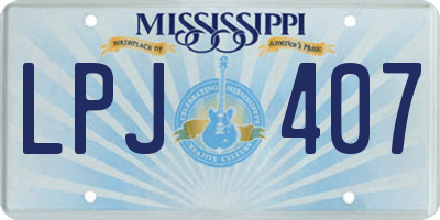 MS license plate LPJ407