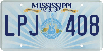 MS license plate LPJ408