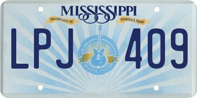MS license plate LPJ409