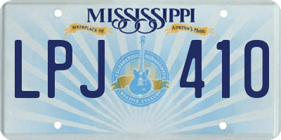 MS license plate LPJ410
