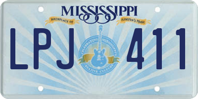 MS license plate LPJ411
