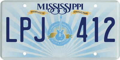 MS license plate LPJ412