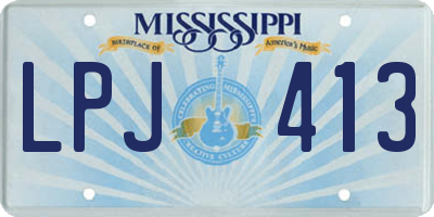 MS license plate LPJ413