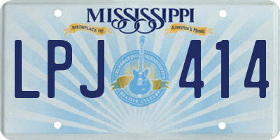 MS license plate LPJ414