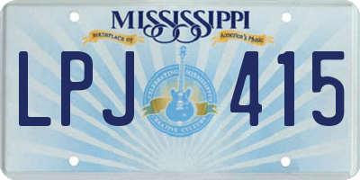MS license plate LPJ415