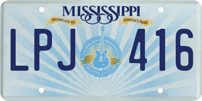 MS license plate LPJ416