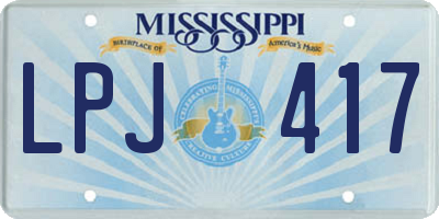 MS license plate LPJ417
