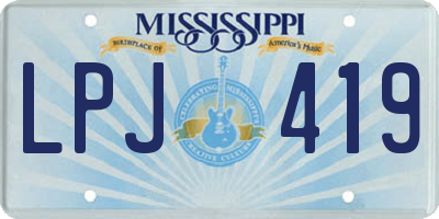 MS license plate LPJ419