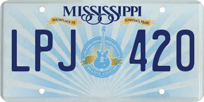 MS license plate LPJ420