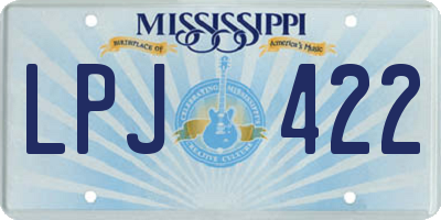 MS license plate LPJ422