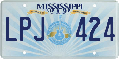 MS license plate LPJ424