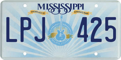MS license plate LPJ425