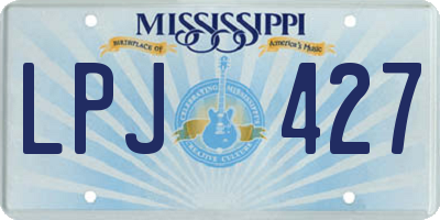 MS license plate LPJ427