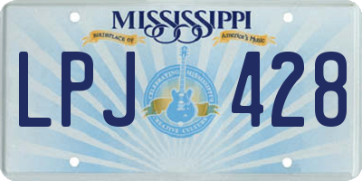 MS license plate LPJ428