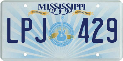 MS license plate LPJ429