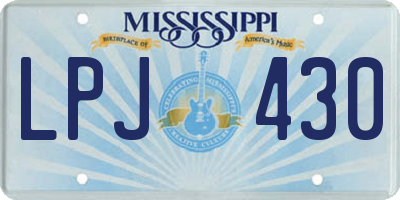 MS license plate LPJ430