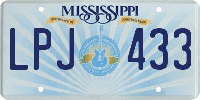 MS license plate LPJ433