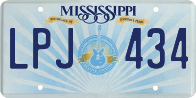 MS license plate LPJ434