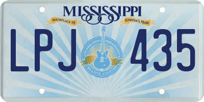 MS license plate LPJ435