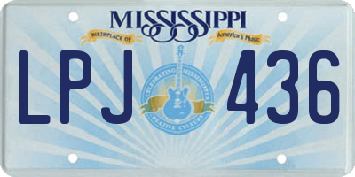 MS license plate LPJ436