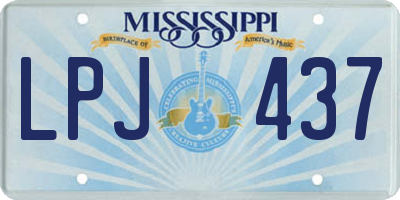 MS license plate LPJ437