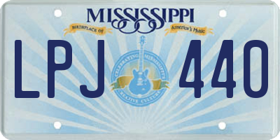 MS license plate LPJ440