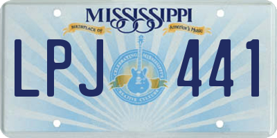 MS license plate LPJ441