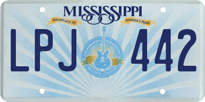 MS license plate LPJ442
