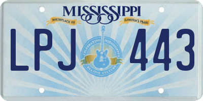 MS license plate LPJ443