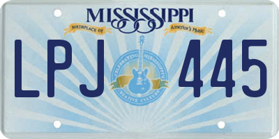 MS license plate LPJ445