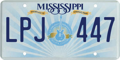 MS license plate LPJ447