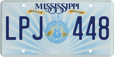 MS license plate LPJ448