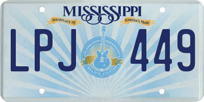 MS license plate LPJ449
