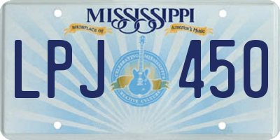 MS license plate LPJ450