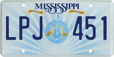 MS license plate LPJ451