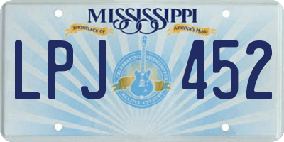 MS license plate LPJ452