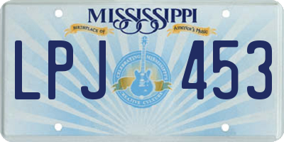 MS license plate LPJ453