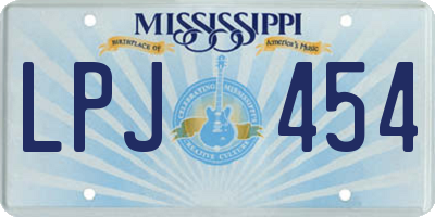 MS license plate LPJ454