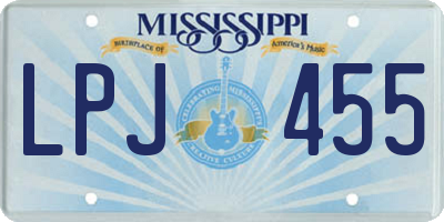 MS license plate LPJ455