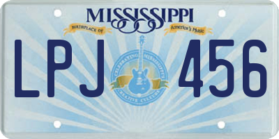 MS license plate LPJ456