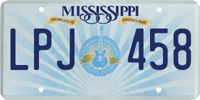 MS license plate LPJ458